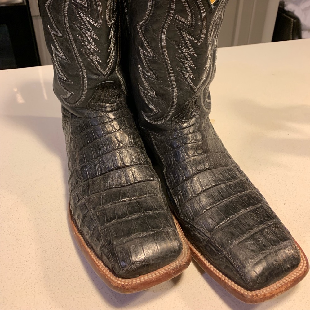 Cavenders size 13 Blk Caiman belly Boots
